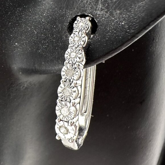 1/5 Carat Diamond Hoop Earrings - Picture 5 of 11